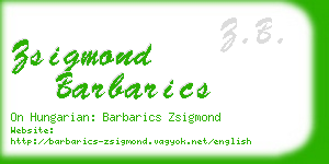 zsigmond barbarics business card